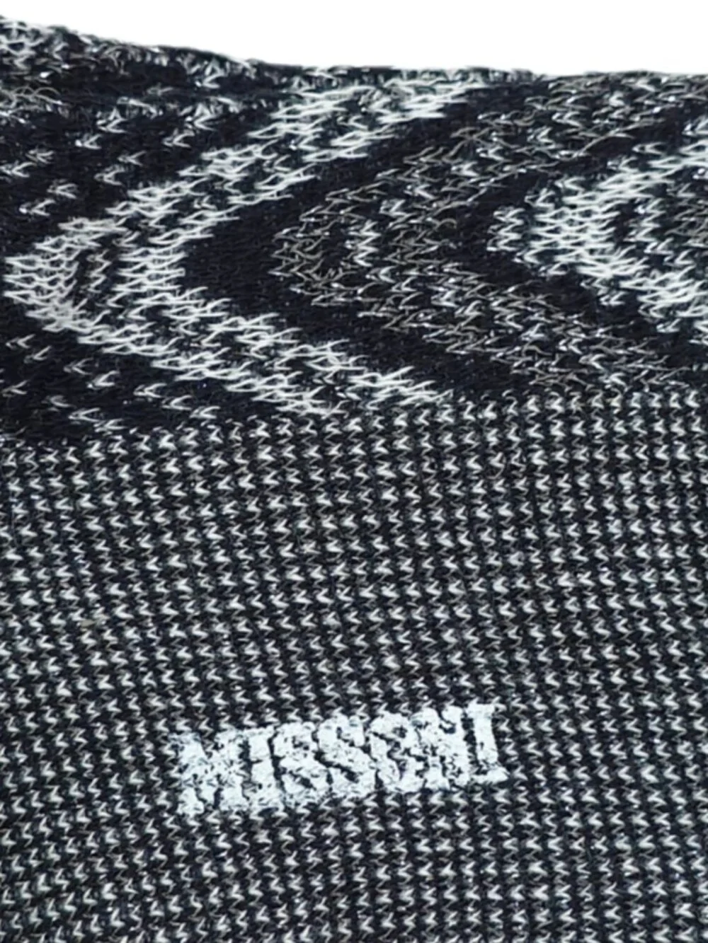 Missoni Women's Black & Silver Chevron Wave Calze-Lunghe Knee High Long Socks
